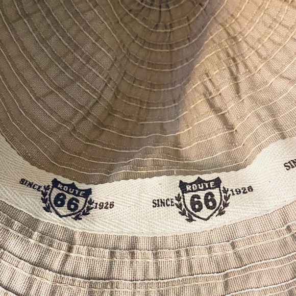 🌟HP🌟VTG NWOT Packable Tan Ribbon Floppy Wood Bead Band Hat OS - Picture 8 of 8